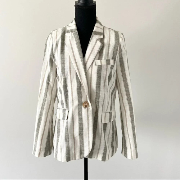 Heartloom  Striped Linen Blend Blazer - Picture 1 of 13